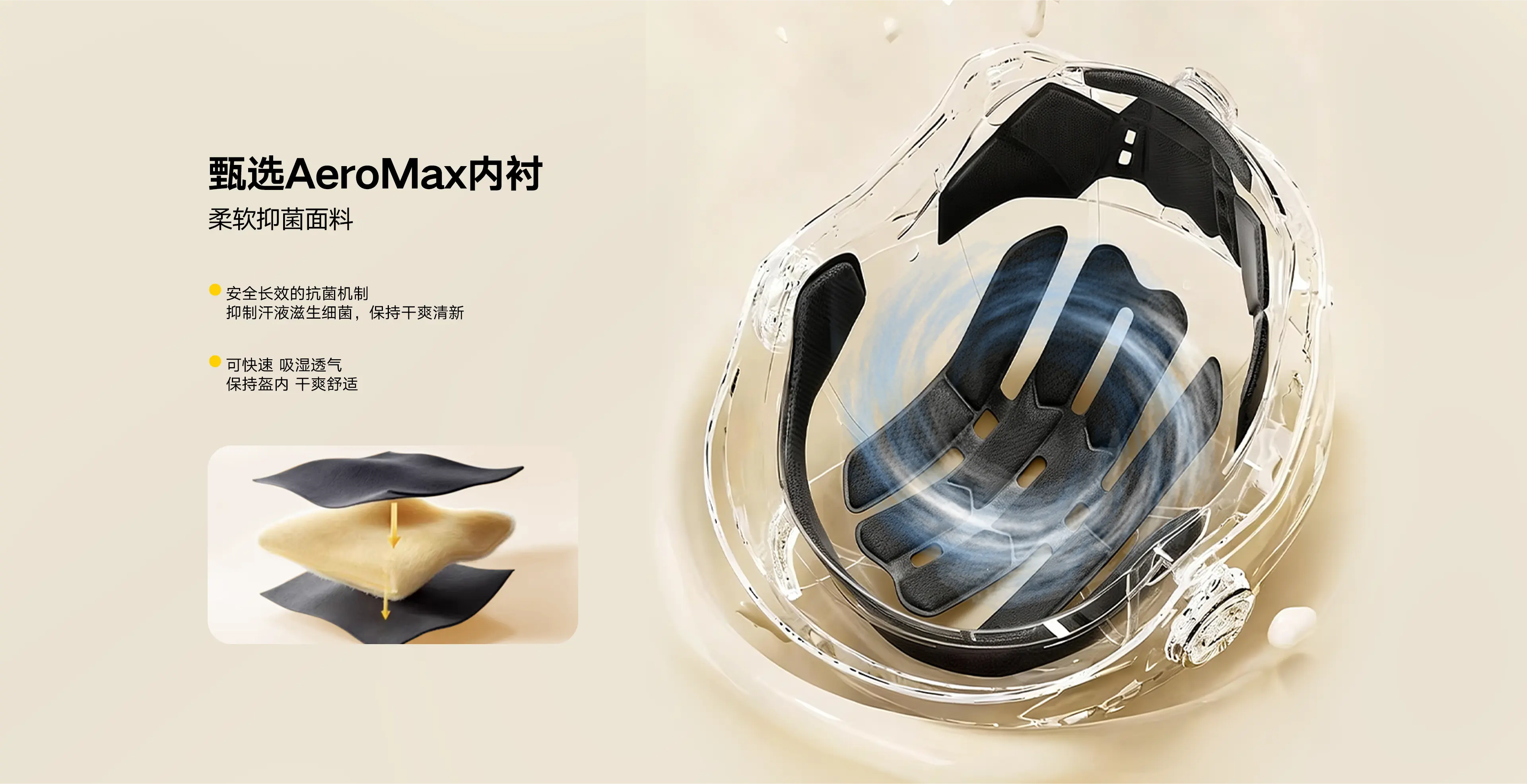 AeroMax内衬、柔软抑菌面料